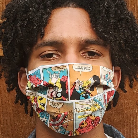 Comics Handmade Cotton Face Mask,Reuse/Wash - Picture 1 of 4